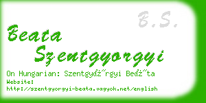 beata szentgyorgyi business card